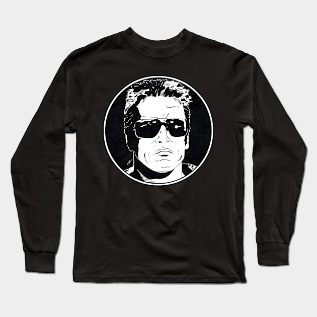 THE TERMINATOR (Circle Black and White) Long Sleeve T-Shirt by Famous Weirdos